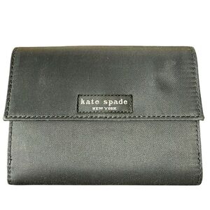 kate spade black compact Bifold nylon wallet